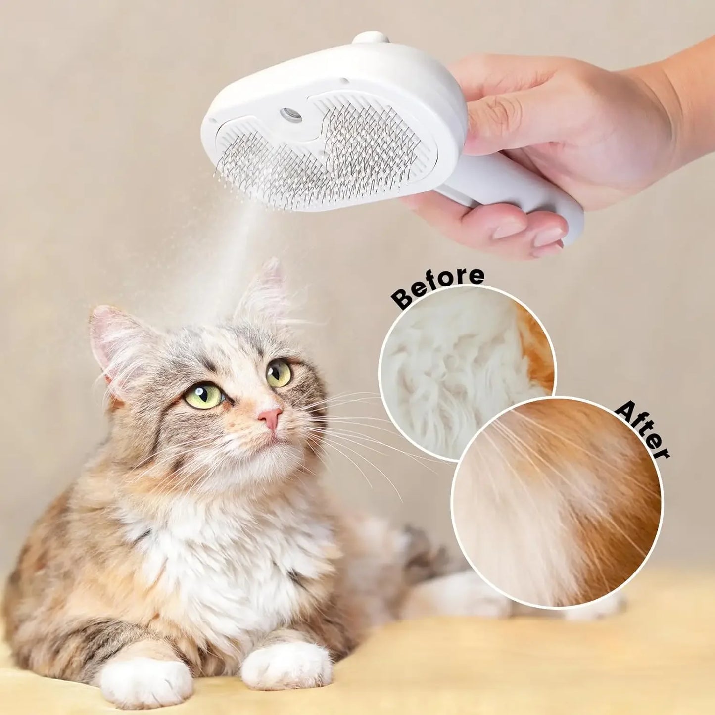 Gentle Pet Grooming Steam Brush